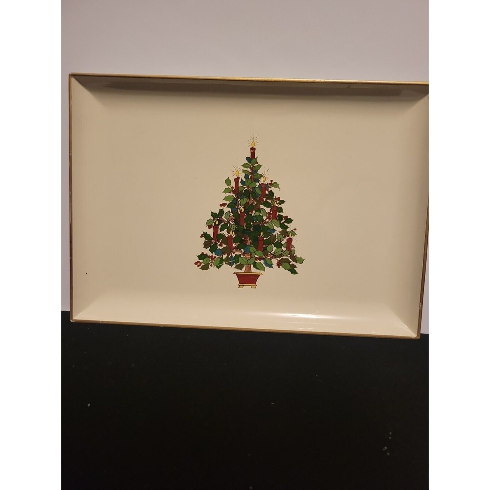 Vintage Otagiri Japan Lacquerware Tray Gibson Christmas Collection 8.25" x 5.75"